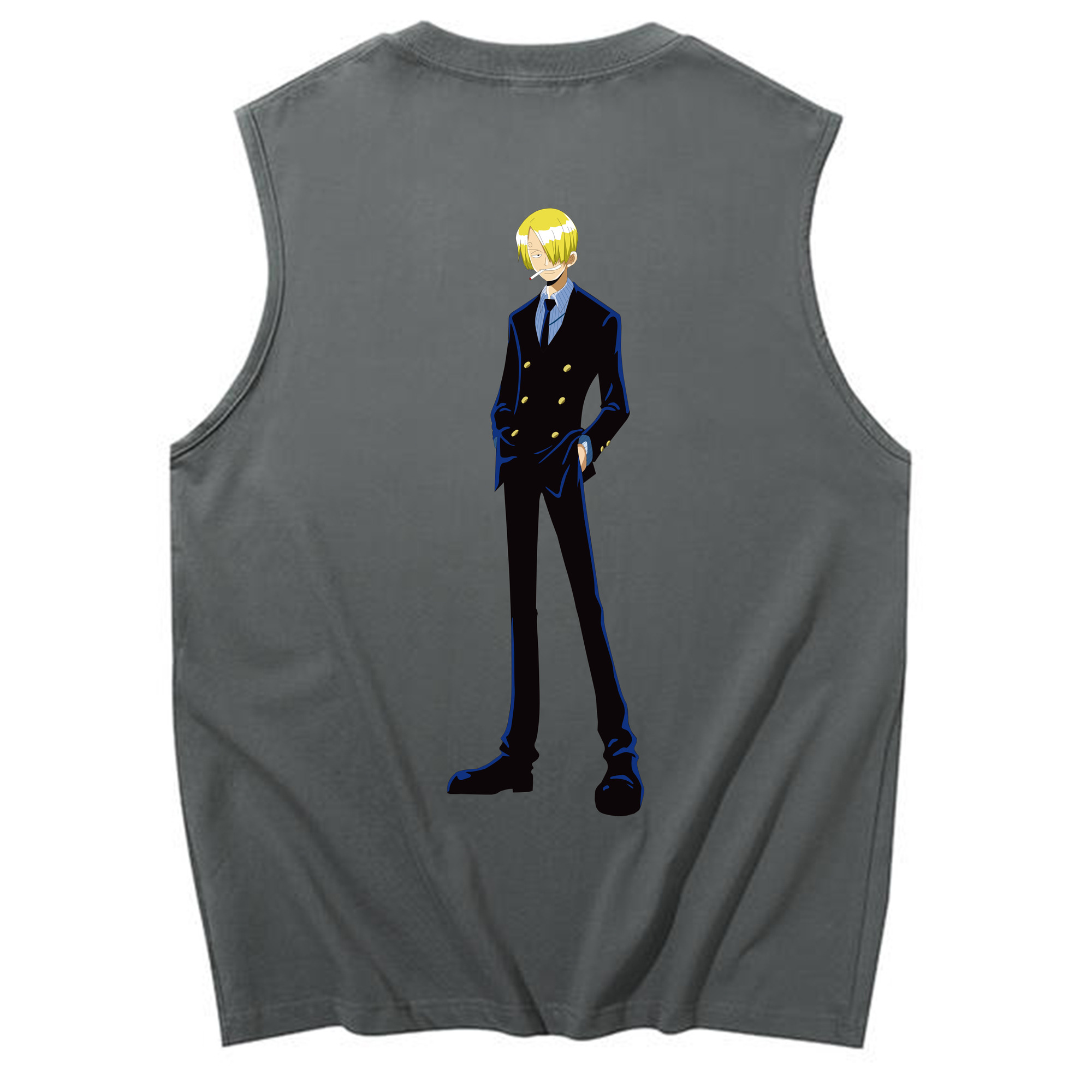 （画像用） ワンピース サンジ ONE PIECE Sanji コットン100％タンクトップ（背面プリント）